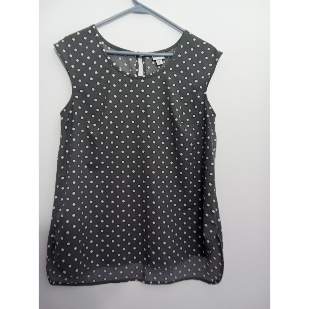 Merona Gray And‎ White sleeveless women medium blouse